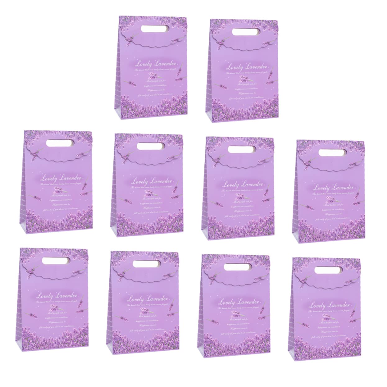 MOKKHNB 10stücke Lila Lavendel Papier Party Favor Taschen Lila Lavendel Party Geschenketüten Für Süßigkeiten Snacks Spielzeug Partygeschenke