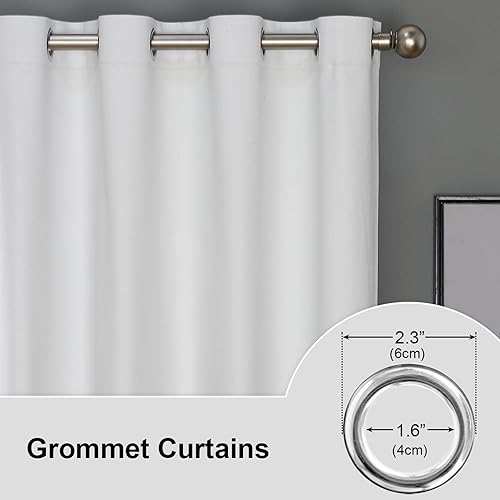 Miniatura 2 de LOYOLADY Cortinas opacas de lino salvia de 96 pulgadas de largo, juego de 2 paneles de cortinas con aislamiento térmico para sala de estar, cortinas