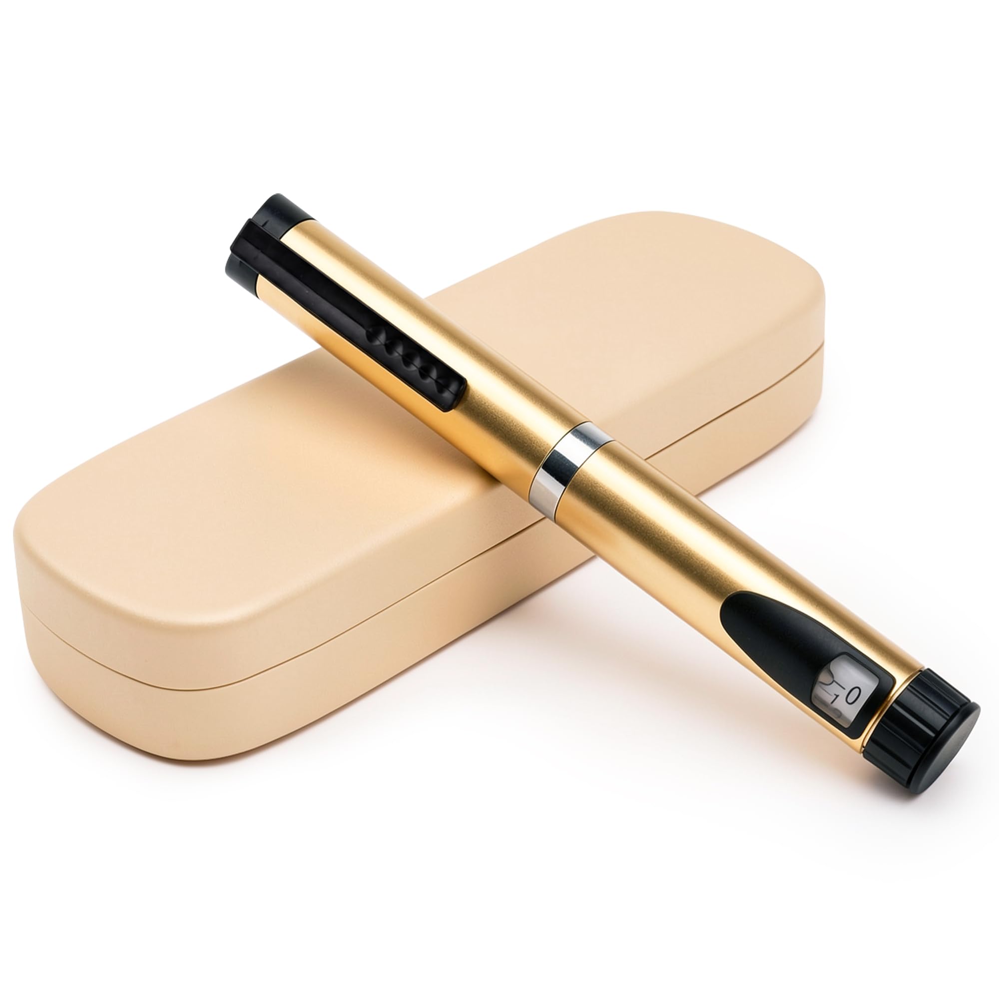 60 Unit V3 Reusable Peptide Pen Injector, Adjustable Dose Dial, Compatible with 3ml Cartridges, Clear Scale, Gold Metal Body, Portable Design for Home or Travel