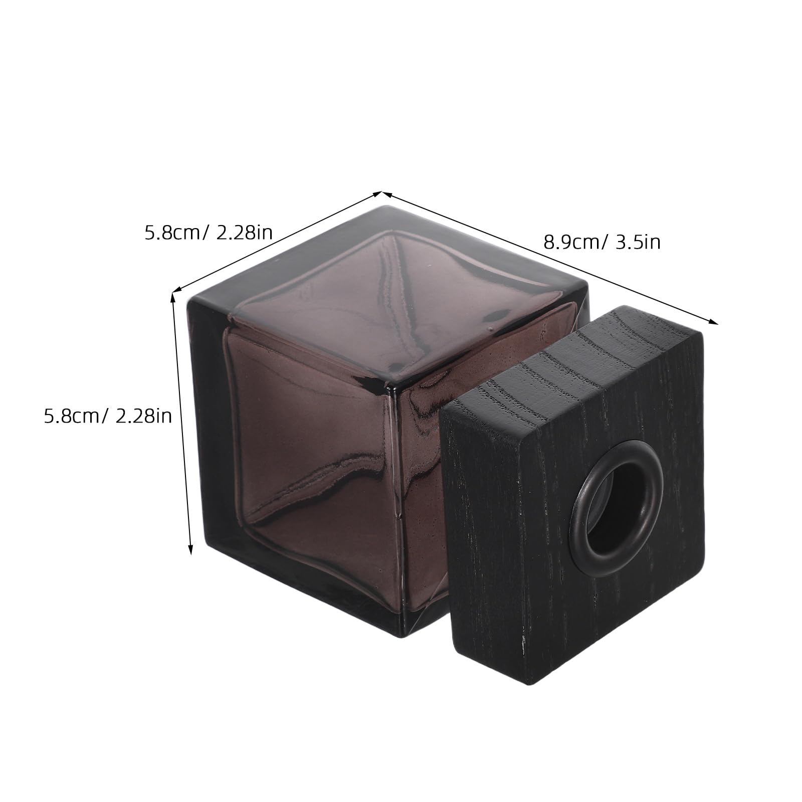 jojofuny Flaconi Diffusori in Vetro Quadrati da 100 Ml con Coperchio in Legno Set da 2 per Oli Essenziali Diffusore di Fragranze Ricaricabile per Casa Auto e Camera da Letto Accessori