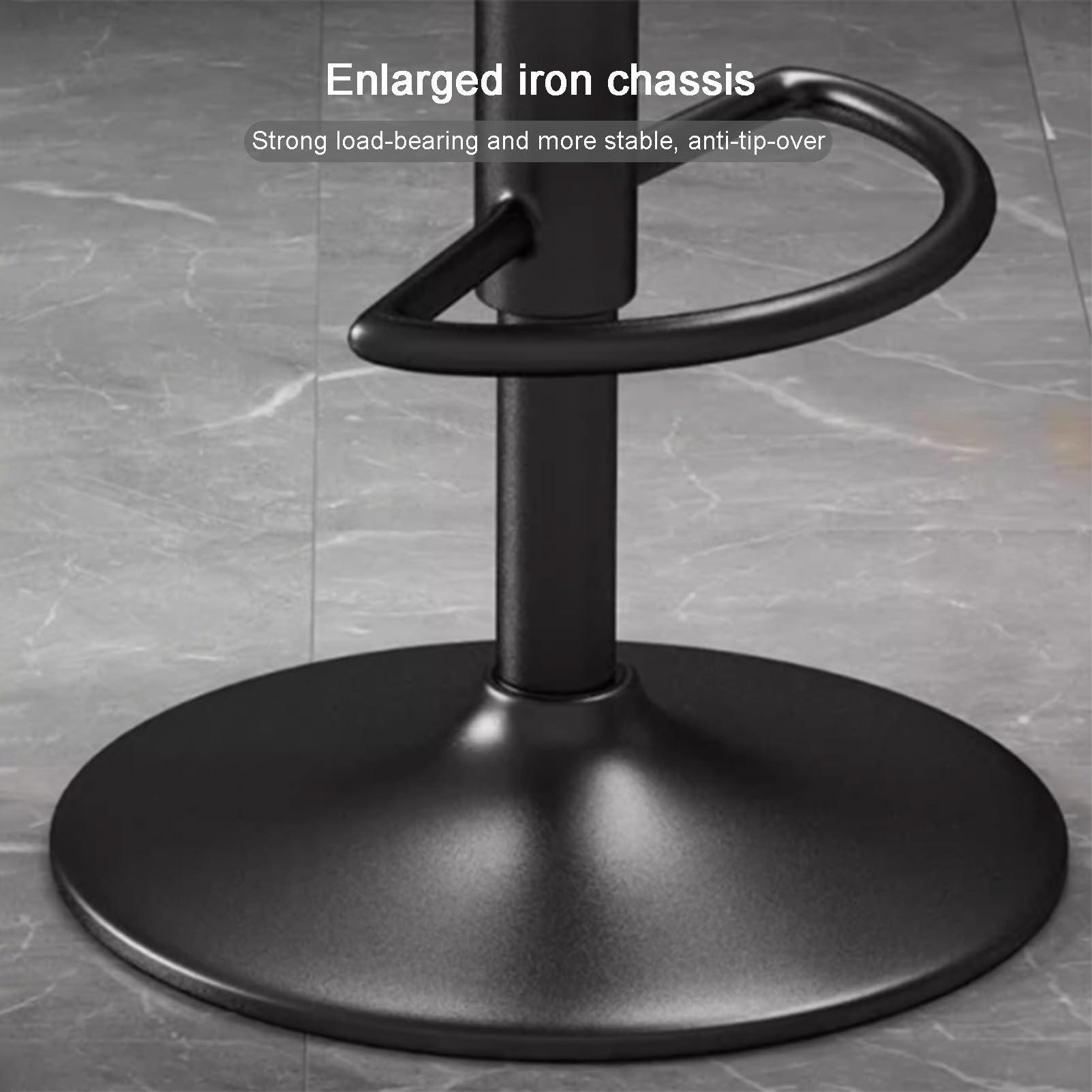 Sgabelli da bar regolabili in pelle ecologica in poliuretano, ergonomici, con supporto per la schiena bassa, elegante struttura in metallo nero, per cucina, isola, pub e bar a casa (grigio chiaro)