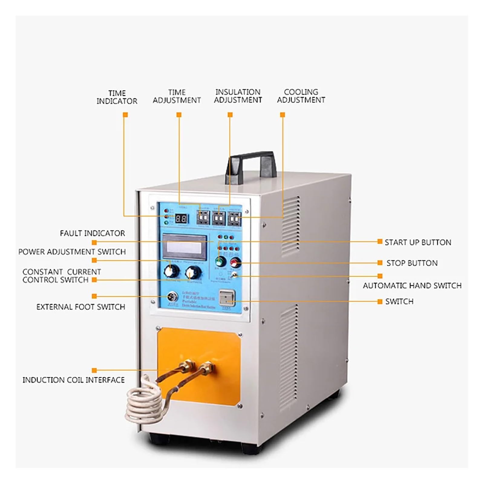Induktionsheizgerät-Set, 35 kW Hochfrequenz-Induktionsheizung, Ofen for Abschrecken, Schmelzofen, Eisenschweißgerät, Wärmebehandlung, Schmieden, Hochfrequenzofen zum Entfernen rostiger Schrauben(35kw