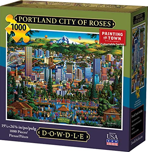 Dowdle Puzzle de Rompecabezas, Ciudad de Rosas de Portland, 1000 Piezas | Cada rompecabezas tiene una historia colorida, piezas de ajuste preciso miniatura 1