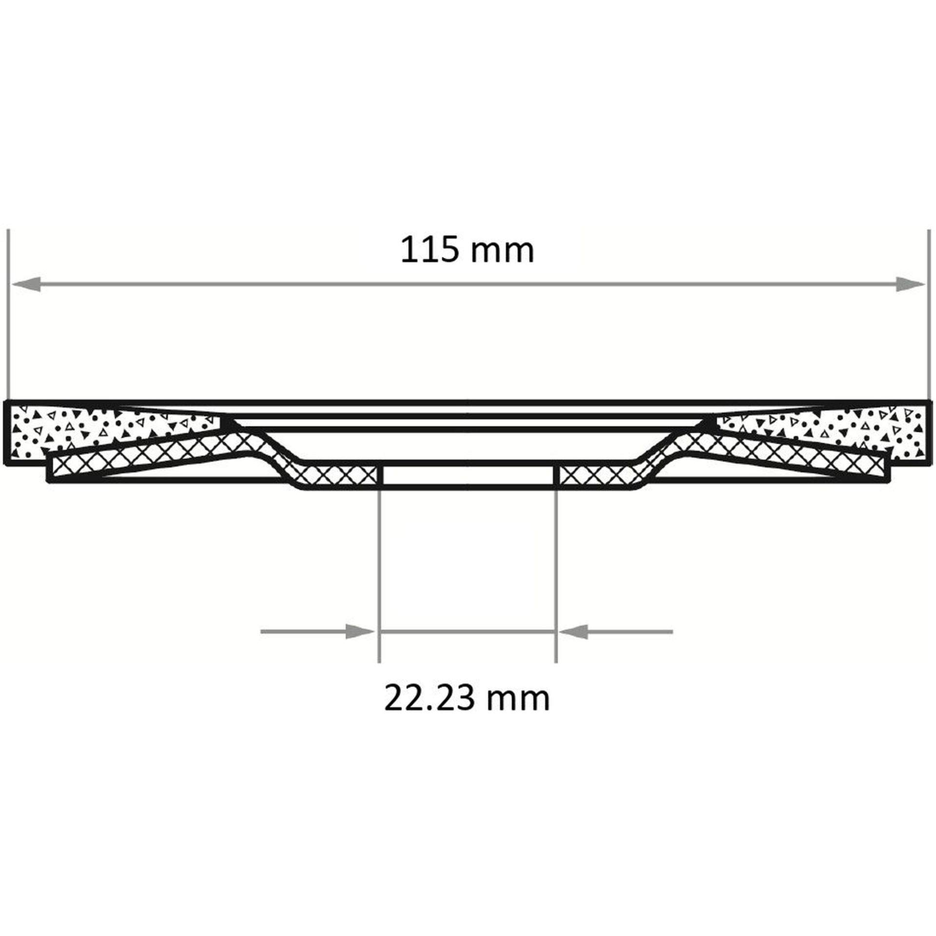 LUKAS Fächerschleifscheibe V2 POWER universal Ø 115 mm Ceramic Korn 40 schräg