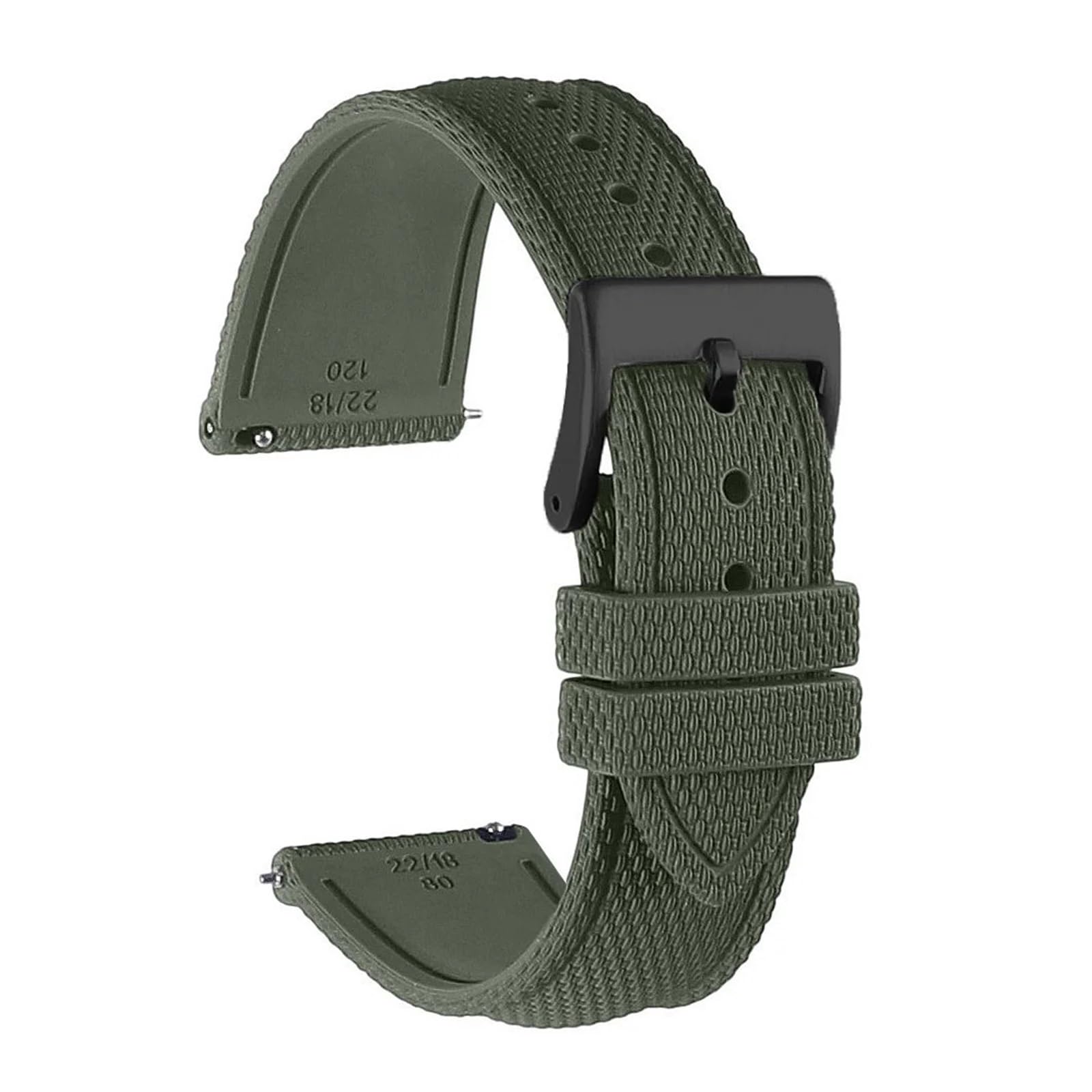 Generisch Uhrenarmband aus Segeltuch, FKM-Gummi, 19–22 mm, Schnellverschluss, wasserdicht, Sport