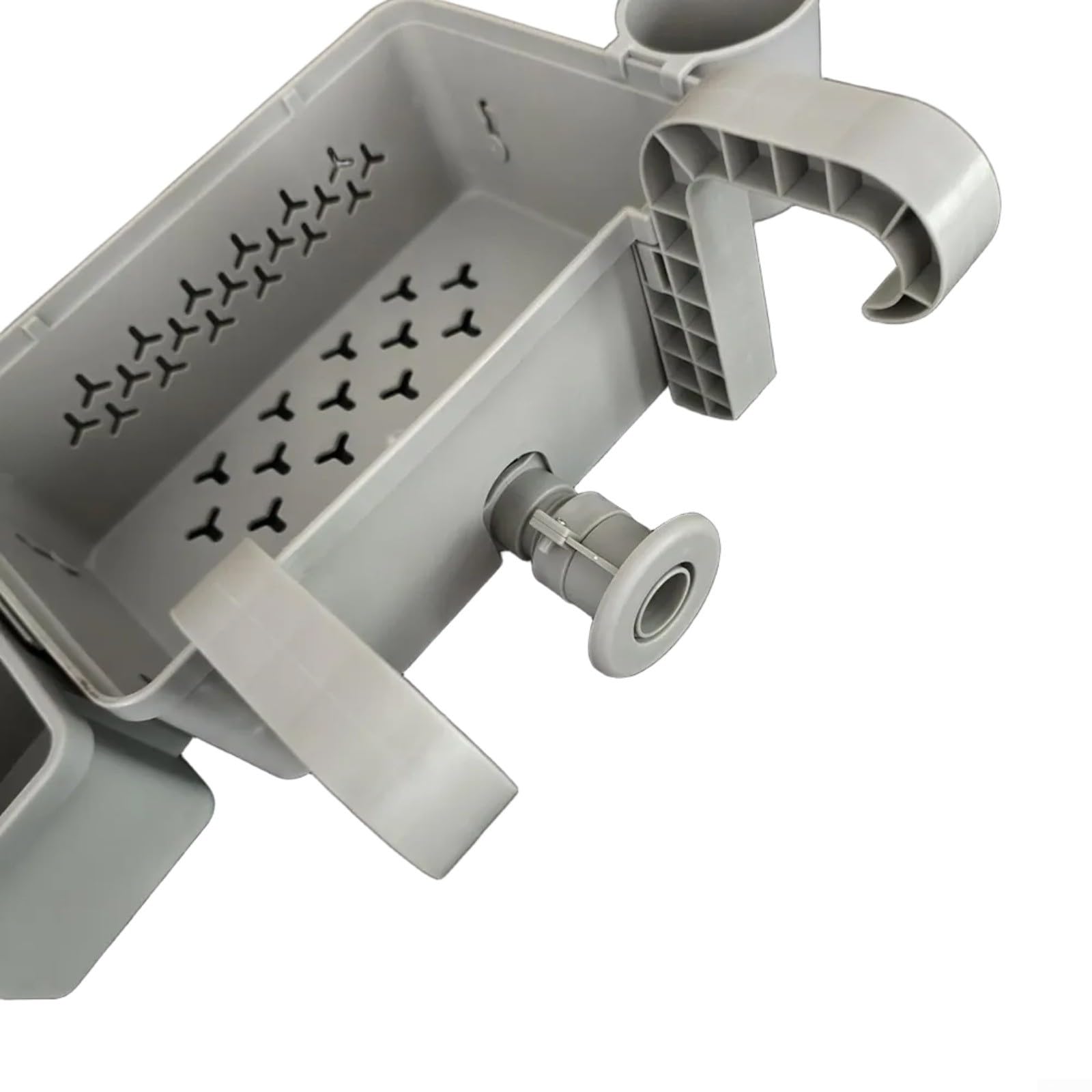 Organizador de almacenamiento de piscina con soporte para bebidas, soporte lateral, contenedor de accesorios de natación, resistente a la intemperie, gris (una taza)