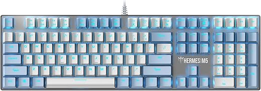 GAMDIAS Hermes M5 Wired Full-Size Mechanical Gaming Keyboard with 32-bit ARM Cortex Processor, Anti-ghosting Keys and N-Key Rollover (Blue…