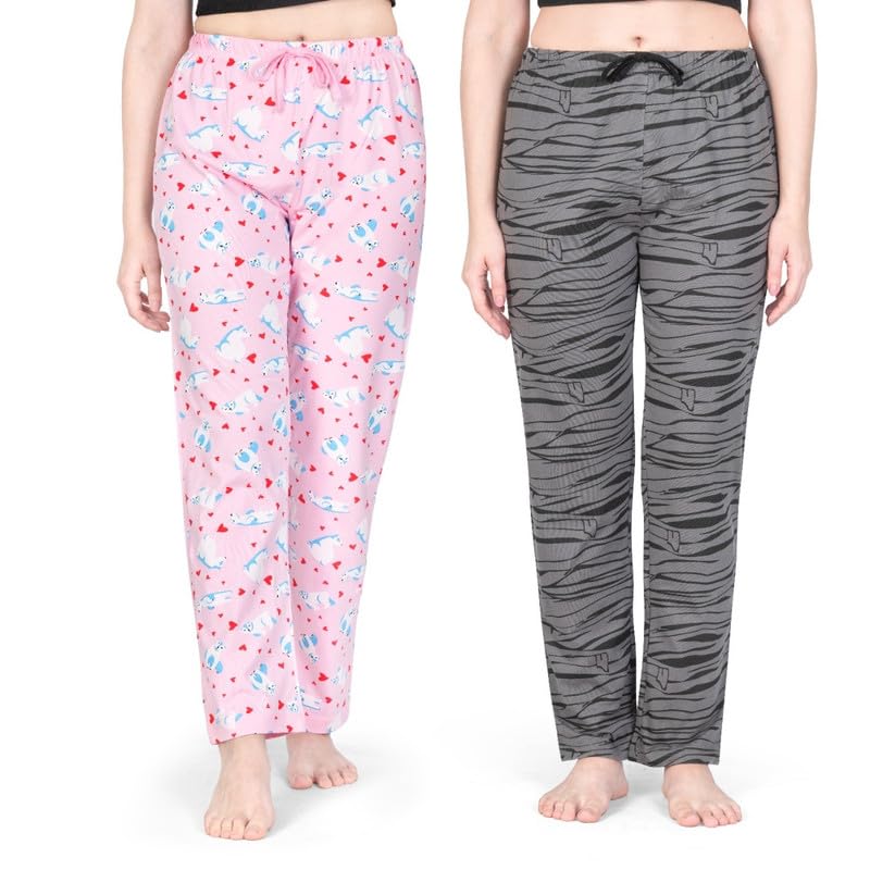 Image of Real Basics Womens Cotton All Over Print Pyjamas (Set of 2)