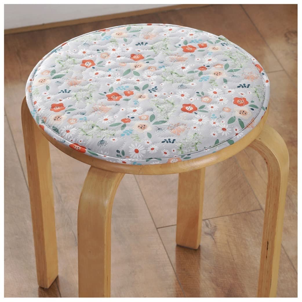GHJL 2 Packs Round Chair Seat Cushion Pads With Tie,Non Slip Round Seat Pads For Dining Chairs High Stool Chairs Bistro Bar Seat (Color : Color 6, Size : 34 * 34cm)