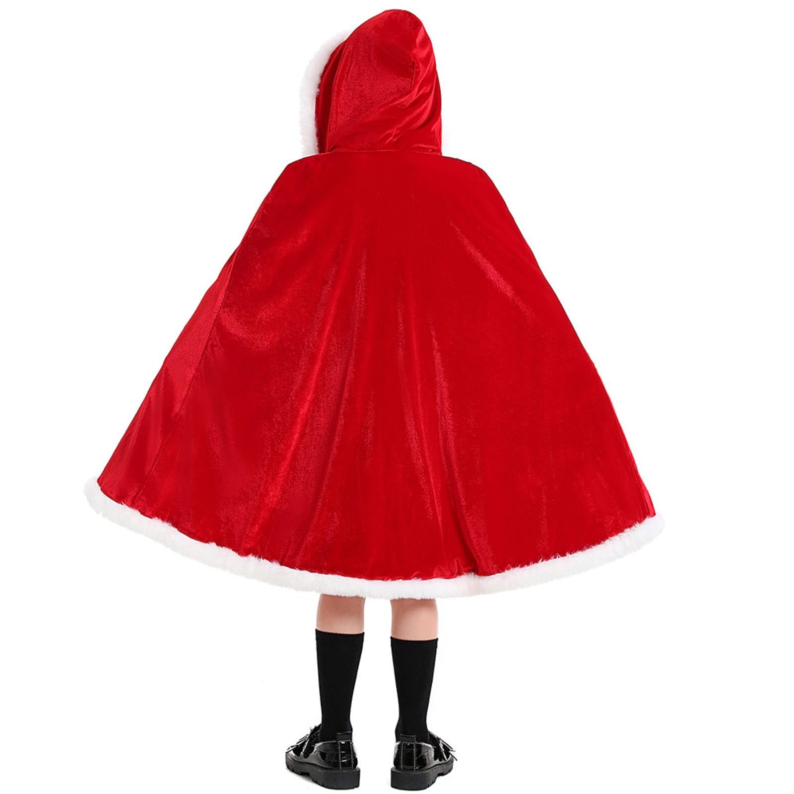 OBiQuzz Bambini Ragazze Di Natale Rosso Festivo Vestito Da Principessa Vestito Con Cappuccio Sciarpa Da Festa Di Nozze Vestiti Per Bambini Set Vestiti Ragazze