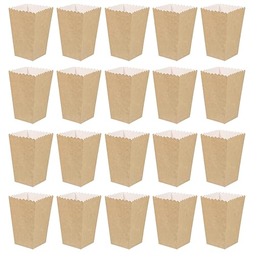 ABOOFAN 50 cajas de papel para palomitas de maíz, bolsas de palomitas de maíz, 5.35 pulgadas de alto, soporte de papel abierto para palomitas de