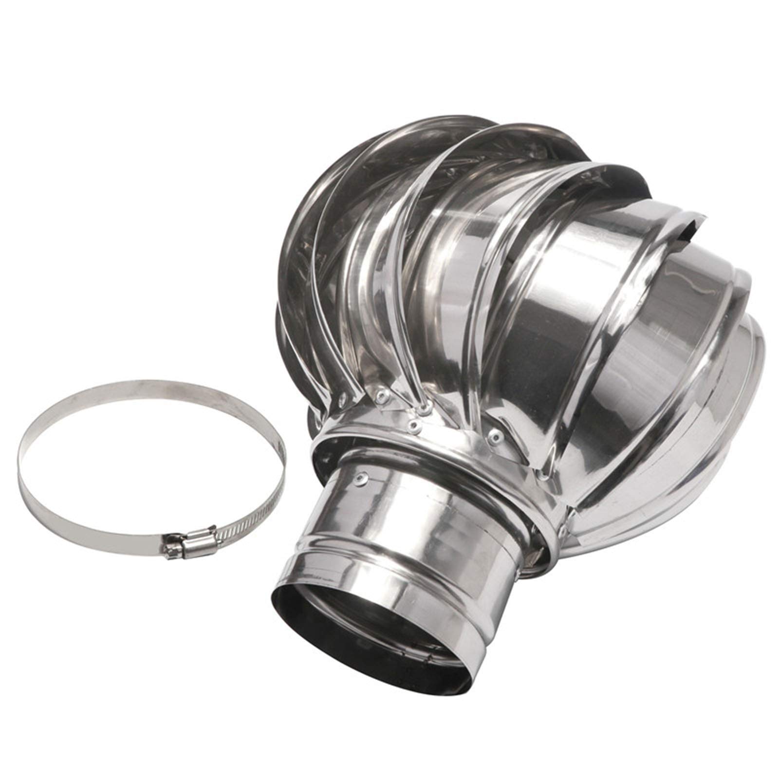 Chapeau de cheminée rotatif en acier inox 304 durable pour conduit de 110 mm