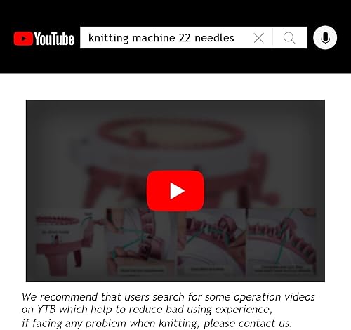 Miniatura 3 de Yohencin Máquina de tejer, telar de tejer inteligente, máquina giratoria de doble telar, 22 agujas para tejer telar redondo, artefacto de mano