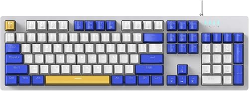 Thunderobot Teclado mecánico con cable K104, diseño de 104 teclas de tamaño completo, perfecto para el trabajo y los juegos, enchufes