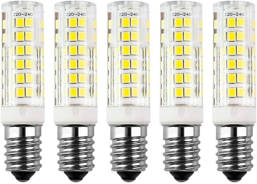HiBay 5X 7W E14 LED Bulbs Cool White SES Corn Lights 60W Small Edison Screw Halogen Replacement,E14 Cooker Hood Bulbs 240V Non-Dimmable [Energy Class F]