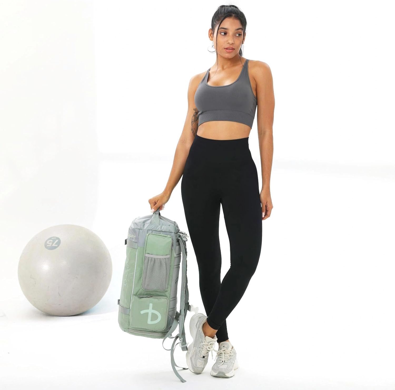 BE SMART 2 in 1 Convertible Gym Duffel Bags with Shoes Compartment-32L Waterproof Extra Large Workout Backpack for Gym Women, Heavy Duty Sports Duffle Backpacks for Travel, Hiking, Camping, Carry on - Image 6