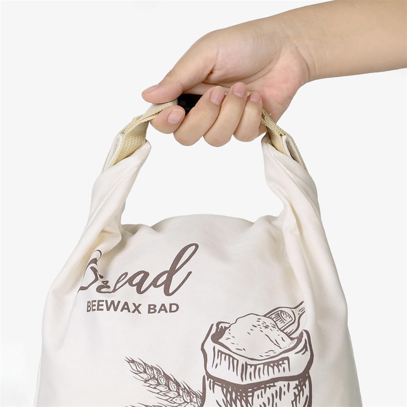 Bienenwachs Brotbeutel 2 Stück Wiederverwendbare groß Baumwollbeutel 43 x 32 cm zum Frischhalten von Brot & Backwaren