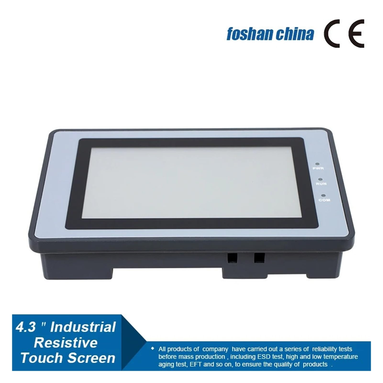 HMI pantalla táctil Interfaz hombre-máquina (HMI) de 4,3 pulgadas con comunicación RS485, 232 y 422, CC 10-30 V y Modbus RTU.