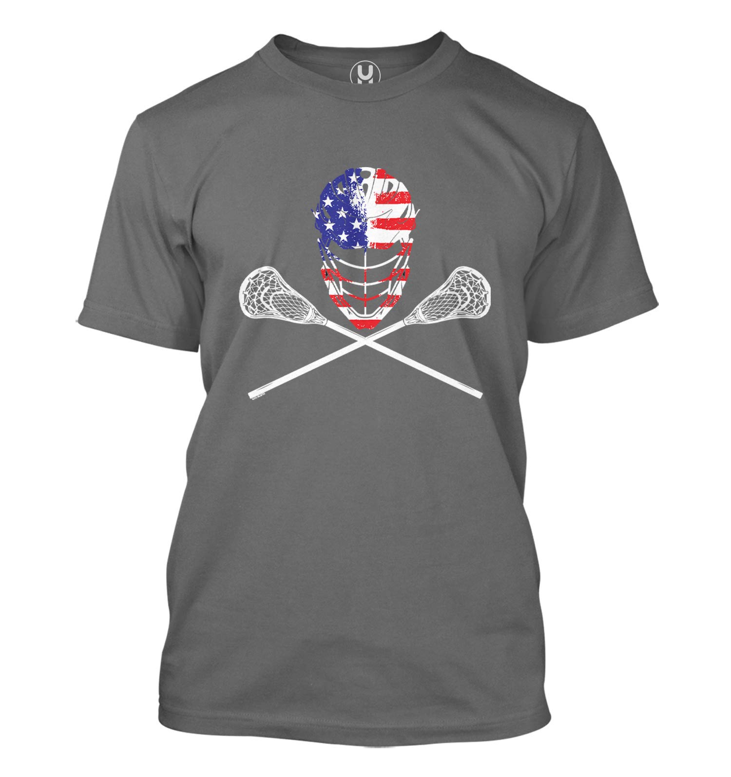 Haase UnlimitedUSA Crossed Lacrosse Sticks & Helmet - Lax Bro Men's T-Shirt
