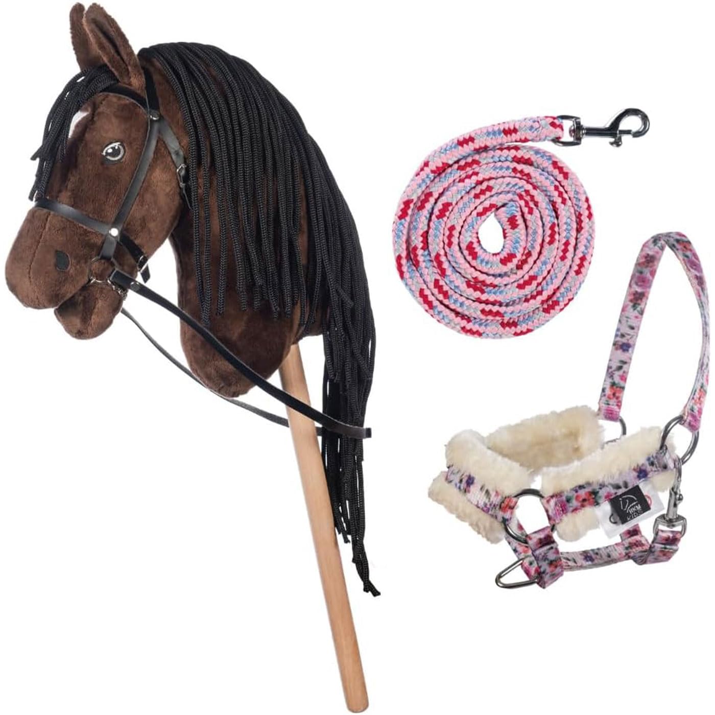 Brama West Hobby Horse Set Steckenpferd Stern + Halfterset Flower