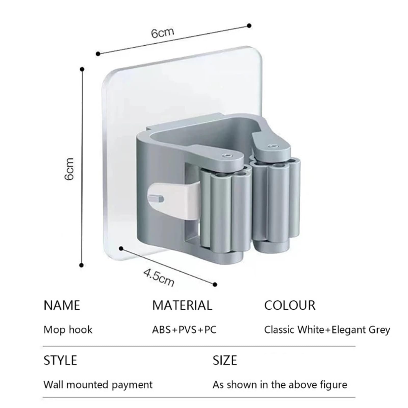 Porta Scope Parete Ganci multiuso Adesivo da parete for appendere lo spazzolone Gancio appendiabiti Cucina Bagno Organizzazione Accessori for l'organizzatore della casa per cucina(White 20pcs)