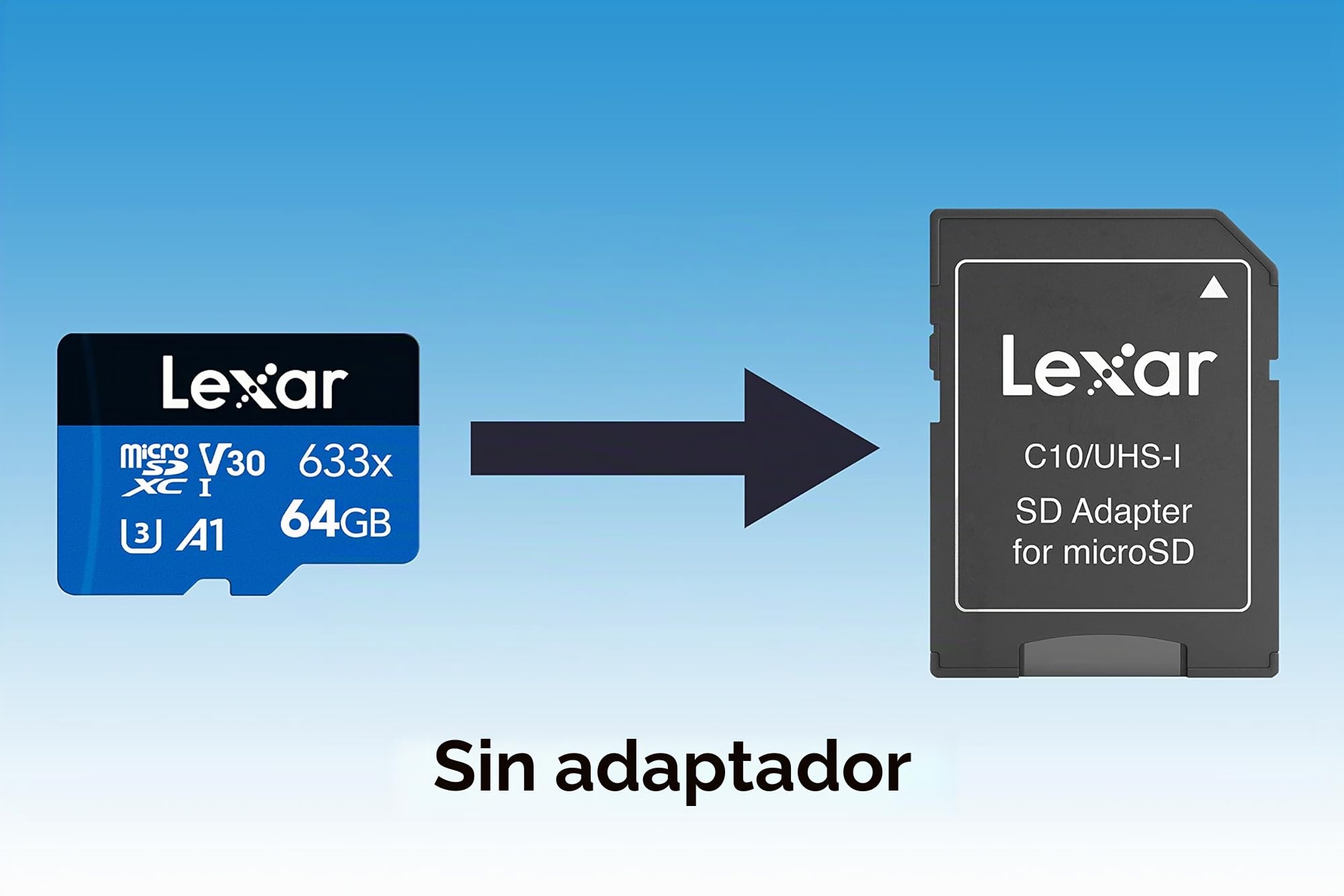 Lexar 633x Tarjeta Micro SD 64GB, Tarjeta Memoria microSDXC UHS-I sin Adaptador SD hasta 100 MB/s de Lectura A1, C10, U3, V30, Tarjeta TF para Smartphone, Tablet y Camara IP (LMS0633064G-BNNAA)