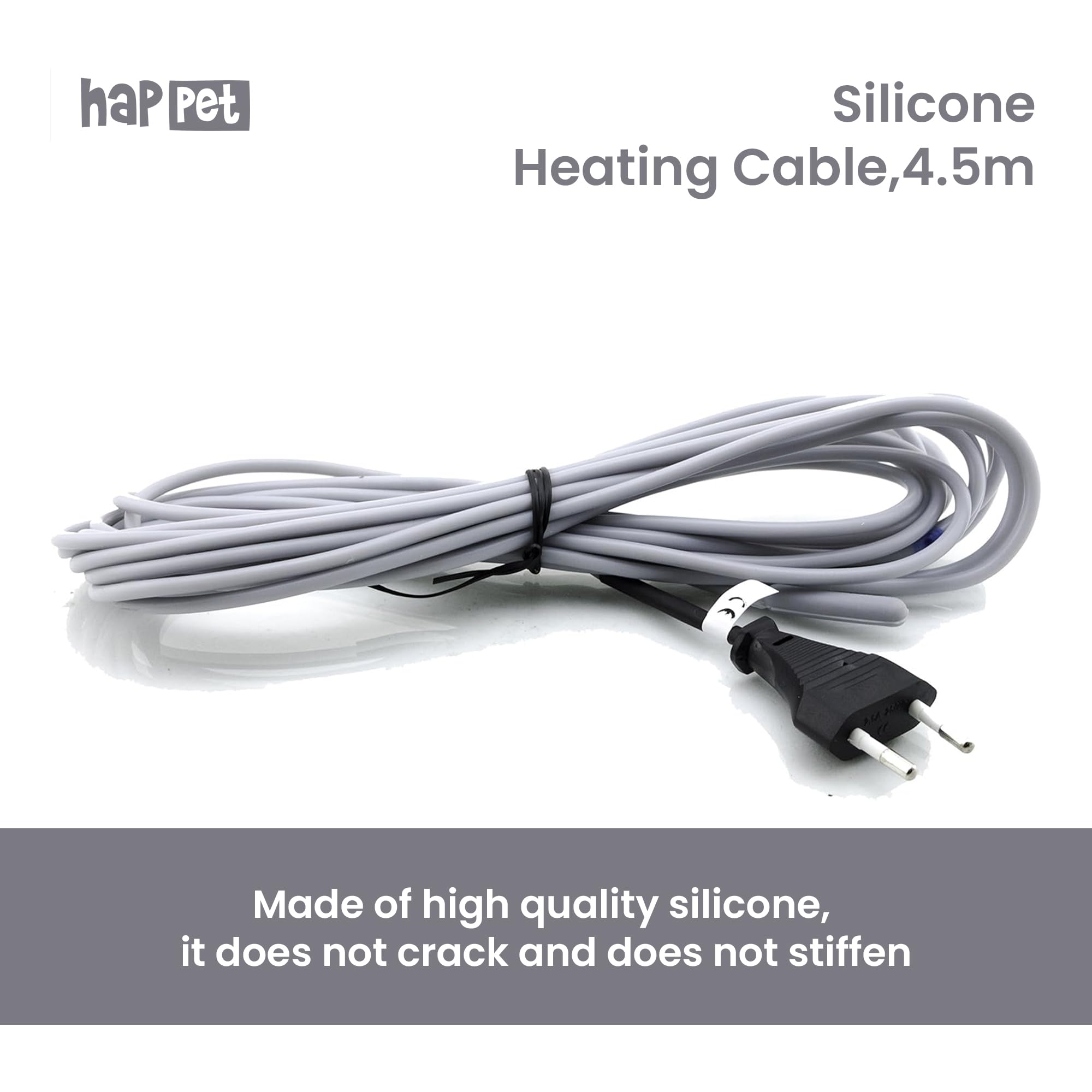 HAPPET Silikonowy Kabel Grzewczy 25W (4,5 m), wodoodporny kabel do ogrzewania podłoża w terrariach, wiwariach i akwariach, bezpieczny dla gadów, płazów i ryb