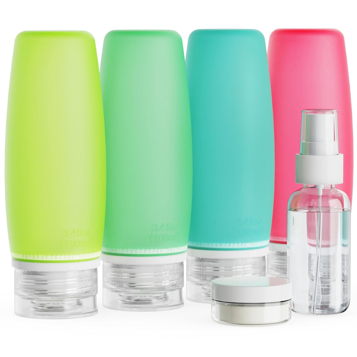 PACKISM TSA Approved Toiletry Bottles 6 Pack Leak Proof