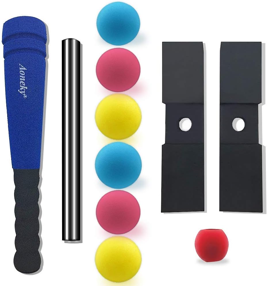 Aoneky Foam Tball Set for Toddlers 1-3 Years - First Baseball Toy with Soft Foam Bat & Balls, Stable Tee & Carry Bag, Indoor Outdoor Gift for Kids (Blue) image 2