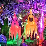 🌟 【Amplia gama de uso】 Al decorar en interiores, puede colgarlo en escaleras, ventanas, habitaciones y se puede utilizar para la fiesta de Halloween. Al decorar al aire libre, puede colgar su sombrero en un árbol, porche. la buena combinación de un sombrero de bruja y luces cálidas puede iluminar sus decoraciones de Halloween, creando una atmósfera cálida.