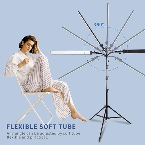 Miniatura 7 de Kit de iluminación LED para estudio de fotografía con bolsa de soporte de luz, tubo suave para belleza, cejas, tatuajes, maquillaje, odontología,