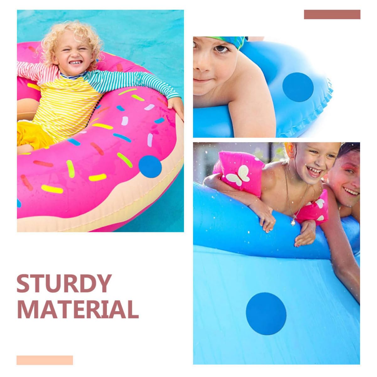 HEMOTON 4 Sätze PVC Schwimmring Reparaturflicken Selbstklebende Reparaturaufkleber Für Aufblasbare Boote Pools Kajaks Und Und Langlebig 20 Stück * 4