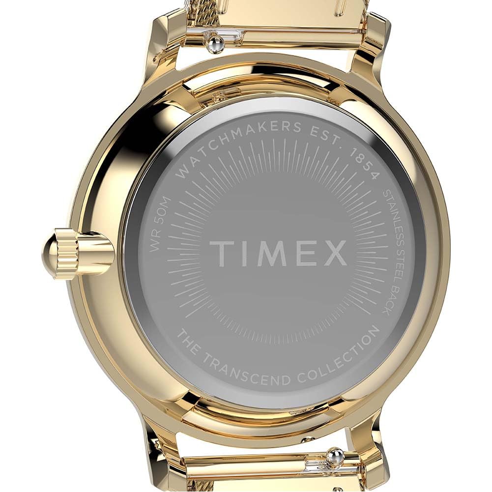Timex Transcend TW2Y26400 - Reloj de cuarzo para mujer, malla de acero inoxidable en dorado con esfera dorada, 31 mm