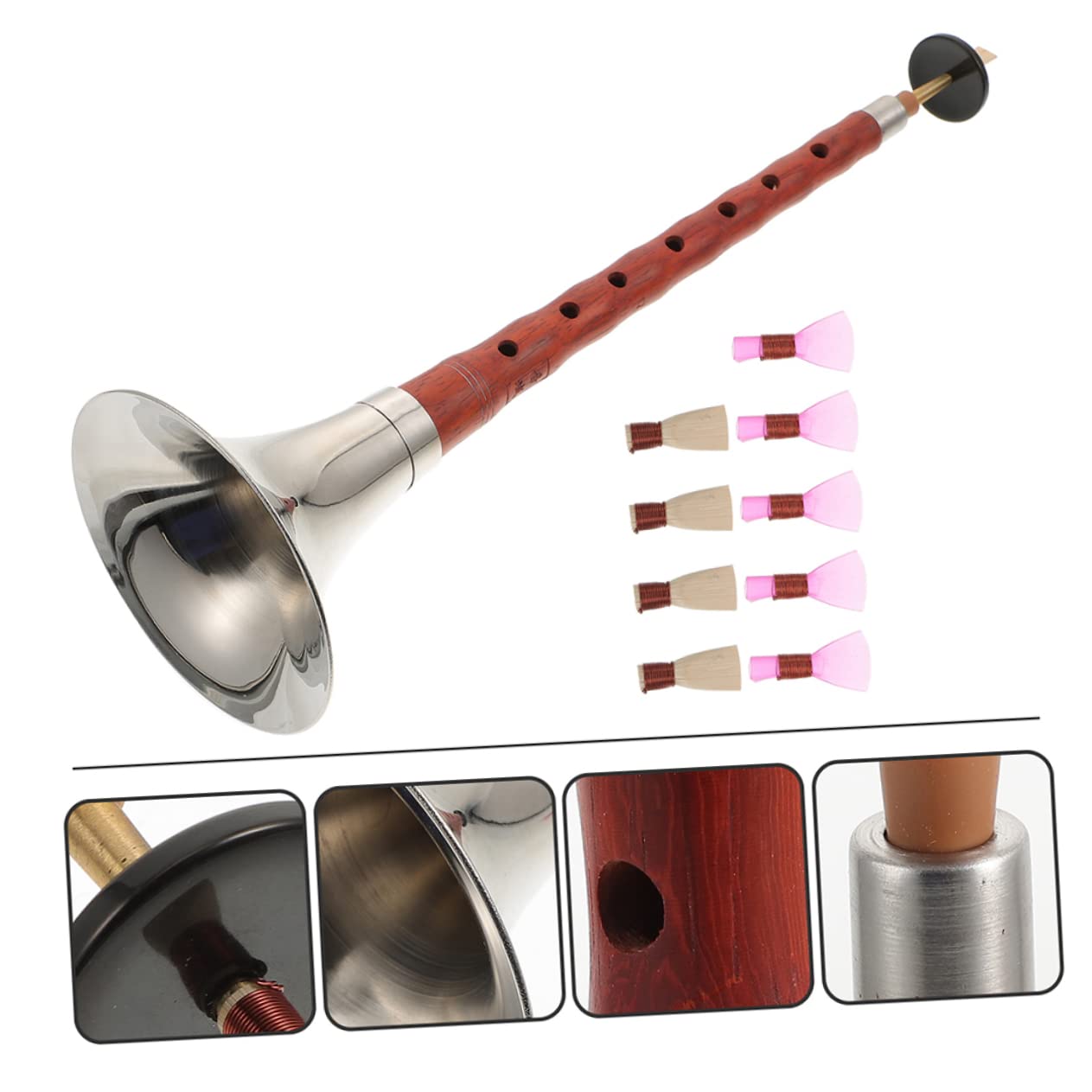 SECFOU Suona Tradizionale in Metallo per Principianti e Professionisti, Strumento a Fiato Facile da Usare Funzione Antiruggine, per Musica Etnica e Folk Colore Casuale