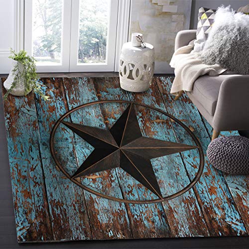 Large Area Rugs 2' X 3' Throw Carpet Floor Cover Nursery Rugs For Children/Kids, Western Tes Star Wooden Rustic Distress Country Board Modern Kitchen Mat Runner Rugs For Living Room/Bedroom #TOP5
