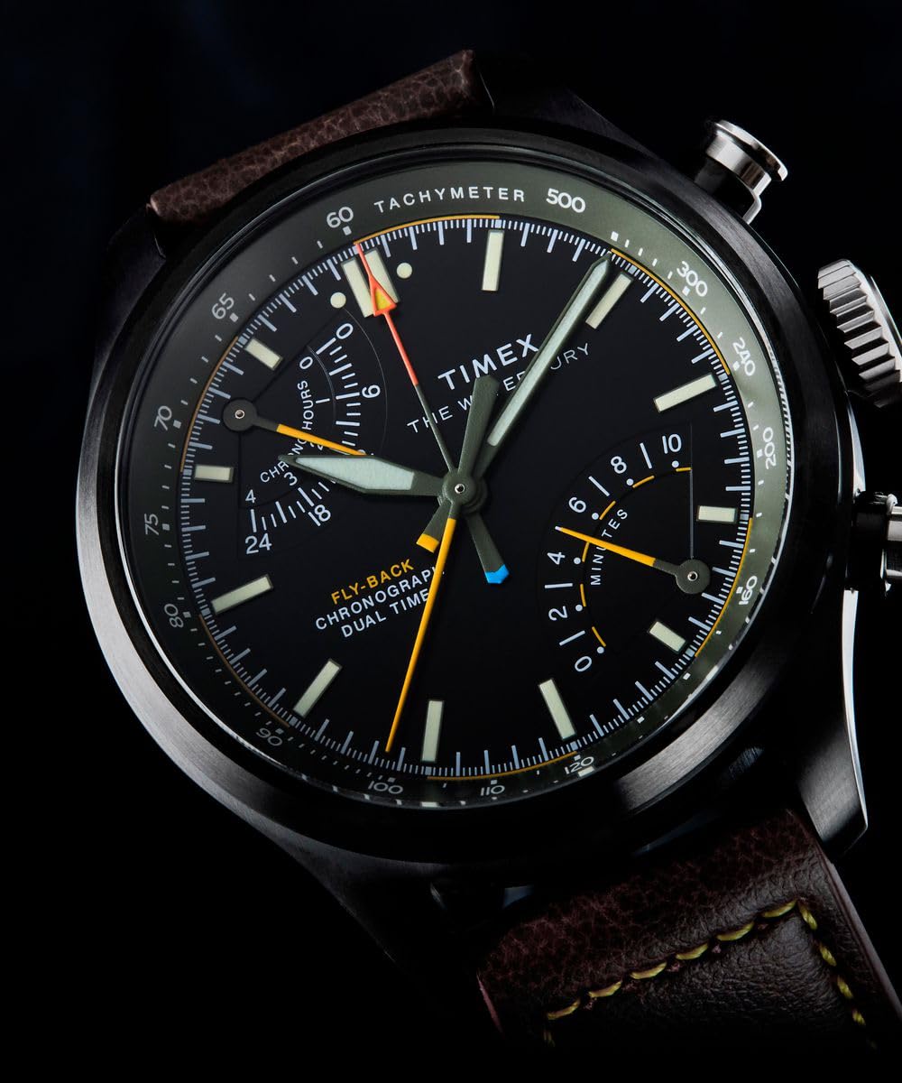 Timex Herren Multi Zifferblatt Quarz Armbanduhr Waterbury Ace Fly-Back