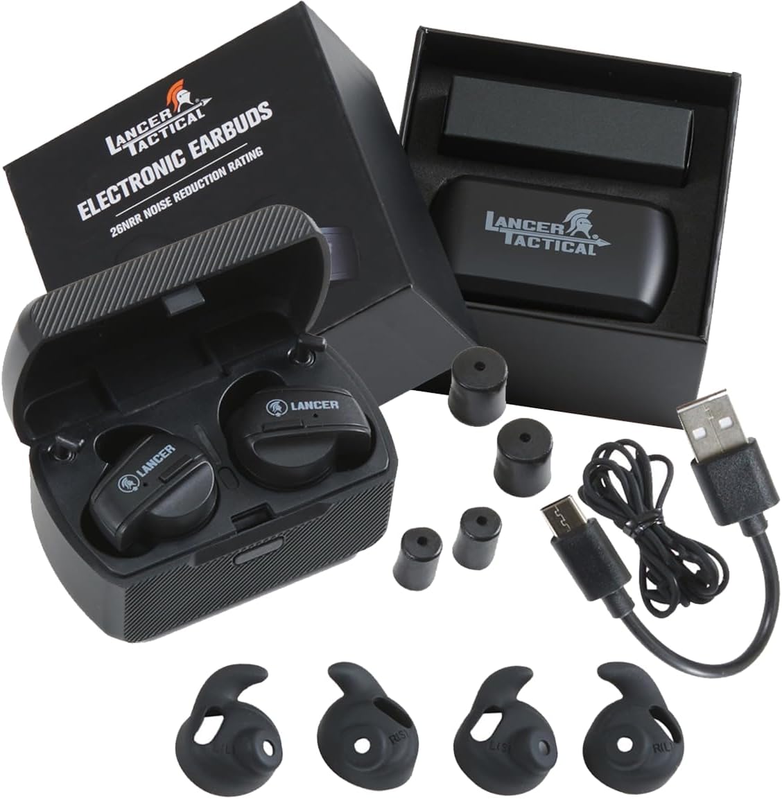 Lancer Tactical Electronic Hearing Protection for Shooting, Hunting, and Range-26 NRP