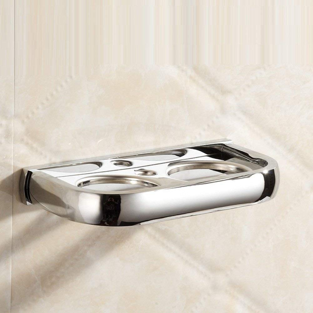 GZZ Europäischen Stil Kupfer Einfache Transparente Glas Zahnputzbecher Doppel Tasse Set, Home Hotel Badezimmer Dekoration Zahnbürste Becherhalter Set