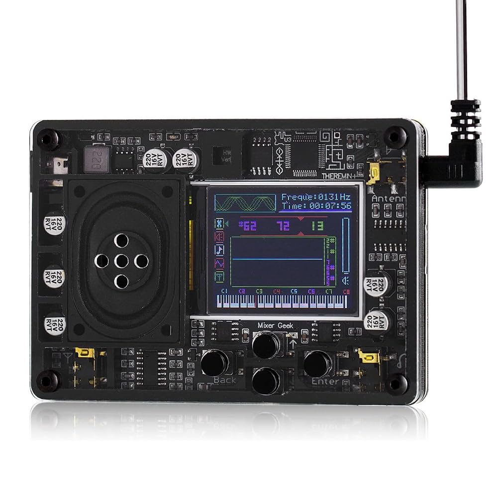 Mini-Theremin, elektronisches Instrument, kreatives Musikspielzeug, Farbbildschirm, 70 Stimmen, Typ-C, tragbar
