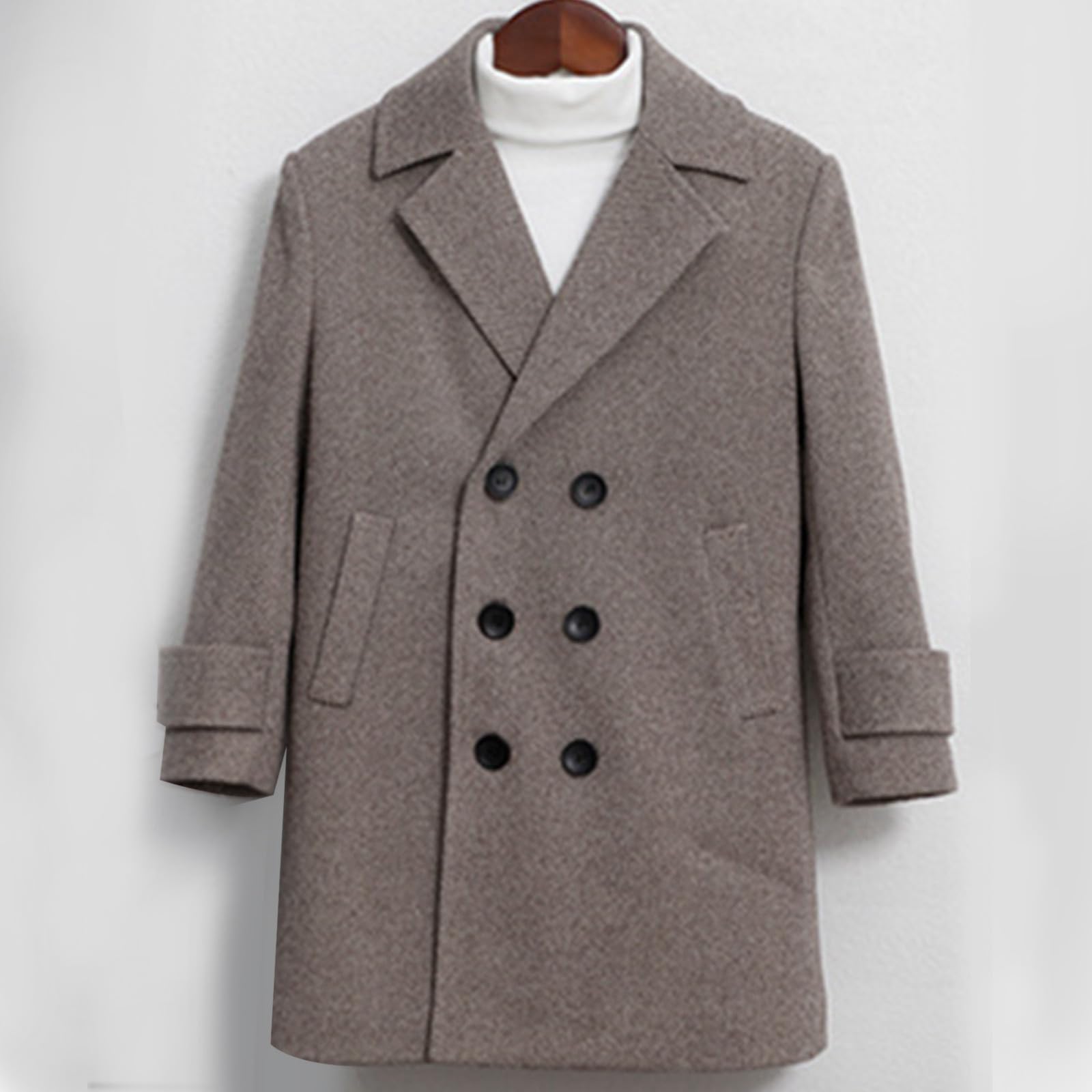 Cappotto invernale caldo per ragazzi, misto lana ispessita, cappotto per bambini antivento con freddo