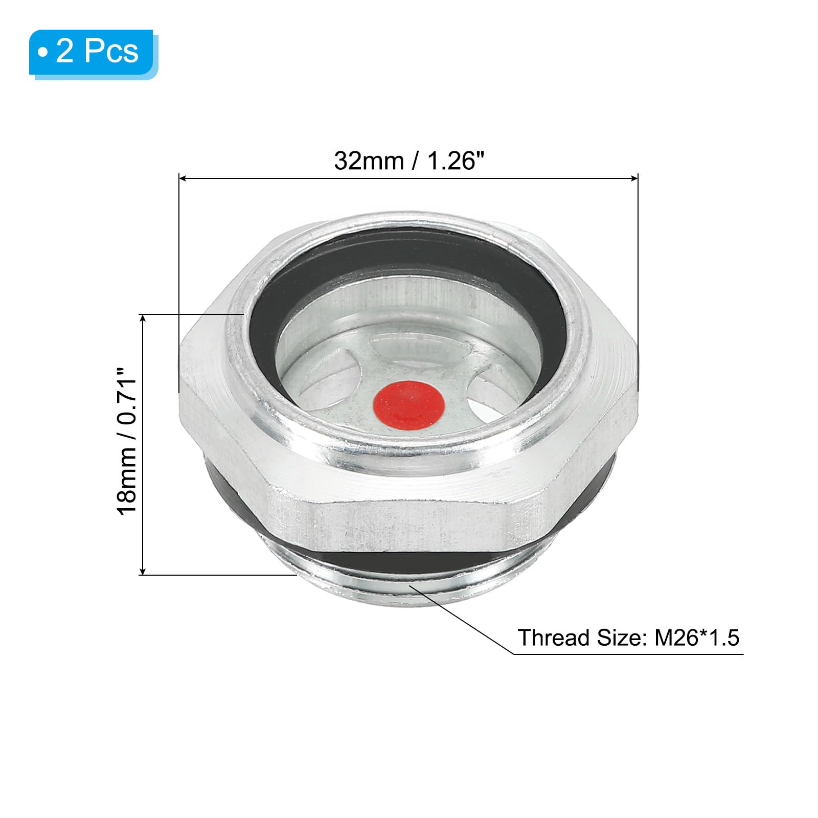 PATIKIL Air Compressor Oil Sight Glass - Image 2
