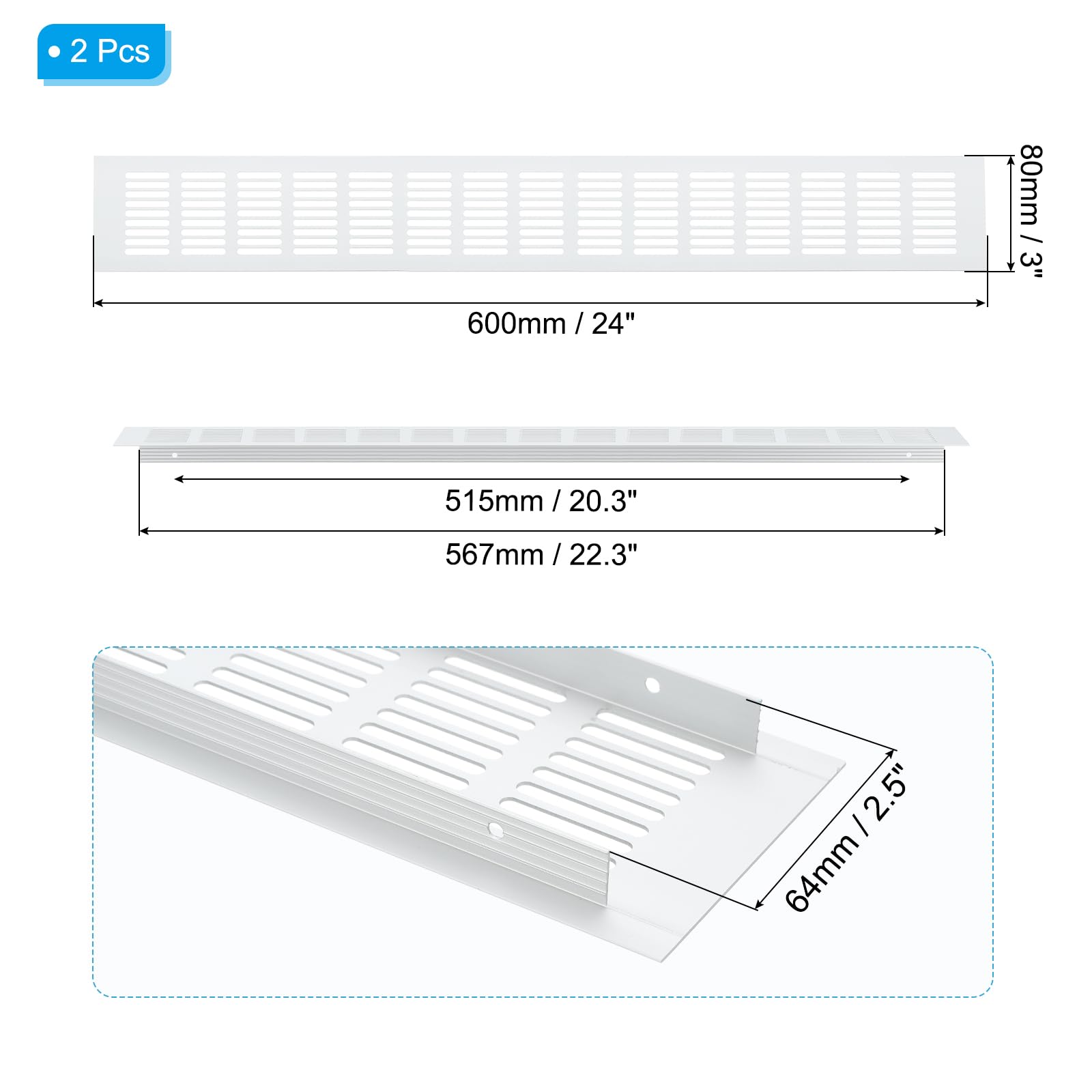 PATIKIL 24 x 3 Inch Door Air Vent Cover - Image 2