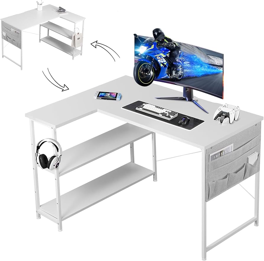 Amazon.co.jp: YeTom l字デスク ゲーミングデスク デスク 幅120cm pc