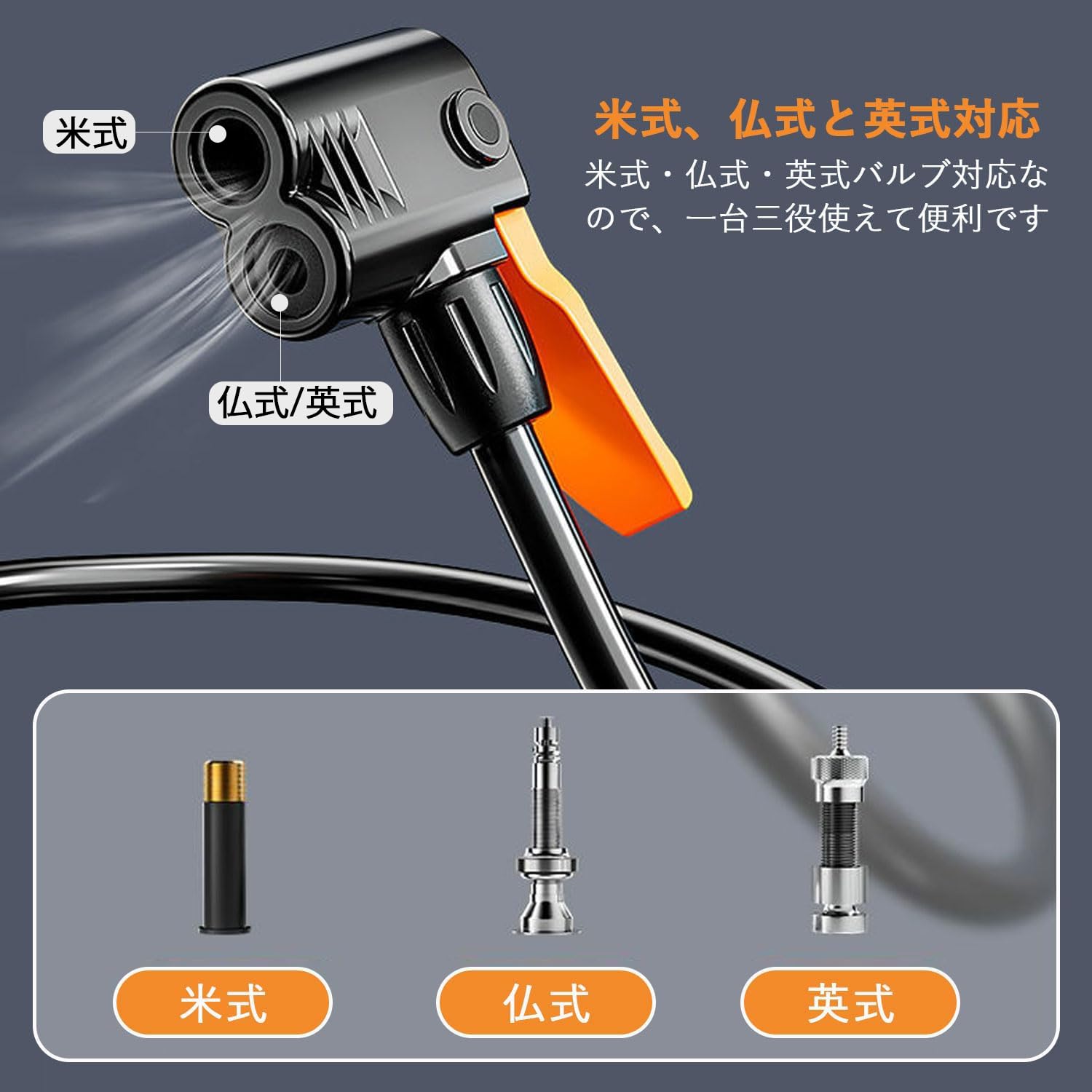 Amazon | 自転車 空気入れ 足踏み式 仏式/英式/米式バルブ対応 携帯