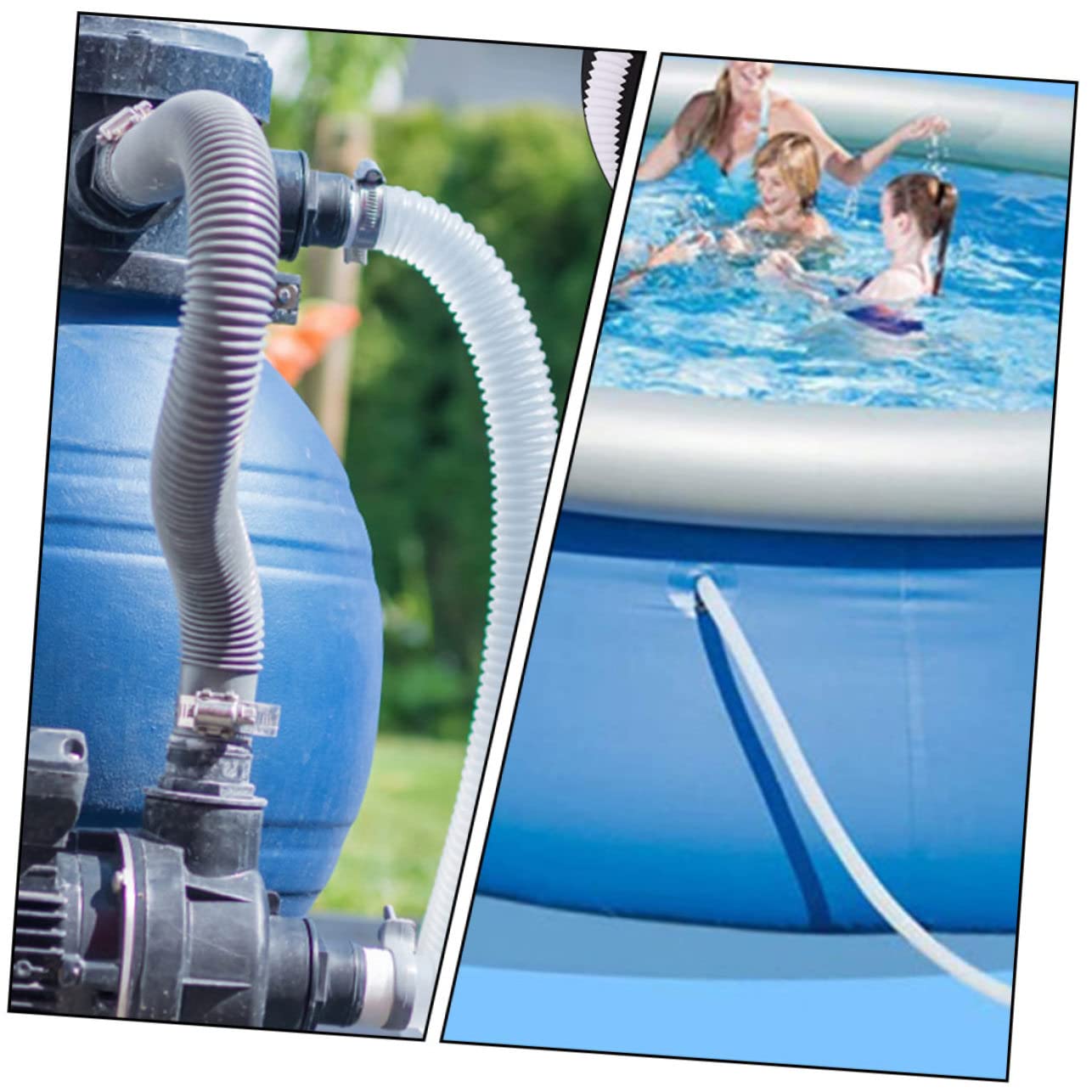 Mangueras De Repuesto Para Bomba y Filtro De Piscina Al Aire Libre, Juego De 2 Tubos Retráctiles Sin Abrazaderas, Pp Resistente y Anticorrosión Para Mantenimiento De Piscina