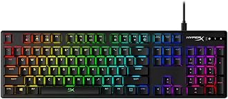 Alloy Origins - Mechanical Gaming Keyboard, Software-Controlled Light & Macro Customization, Compact Form Factor, RGB LED Backlit - Linear HyperX Red Switch (Black)