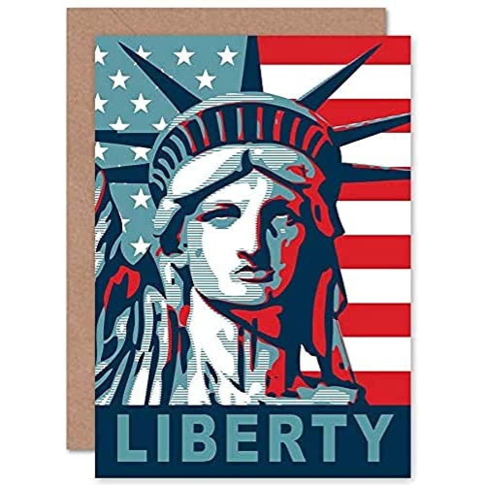 Fine Art Prints Statue Of Liberty American Icon Greeting Card With Envelope Inside Premium Quality, 12.45 X 17.27 Cms