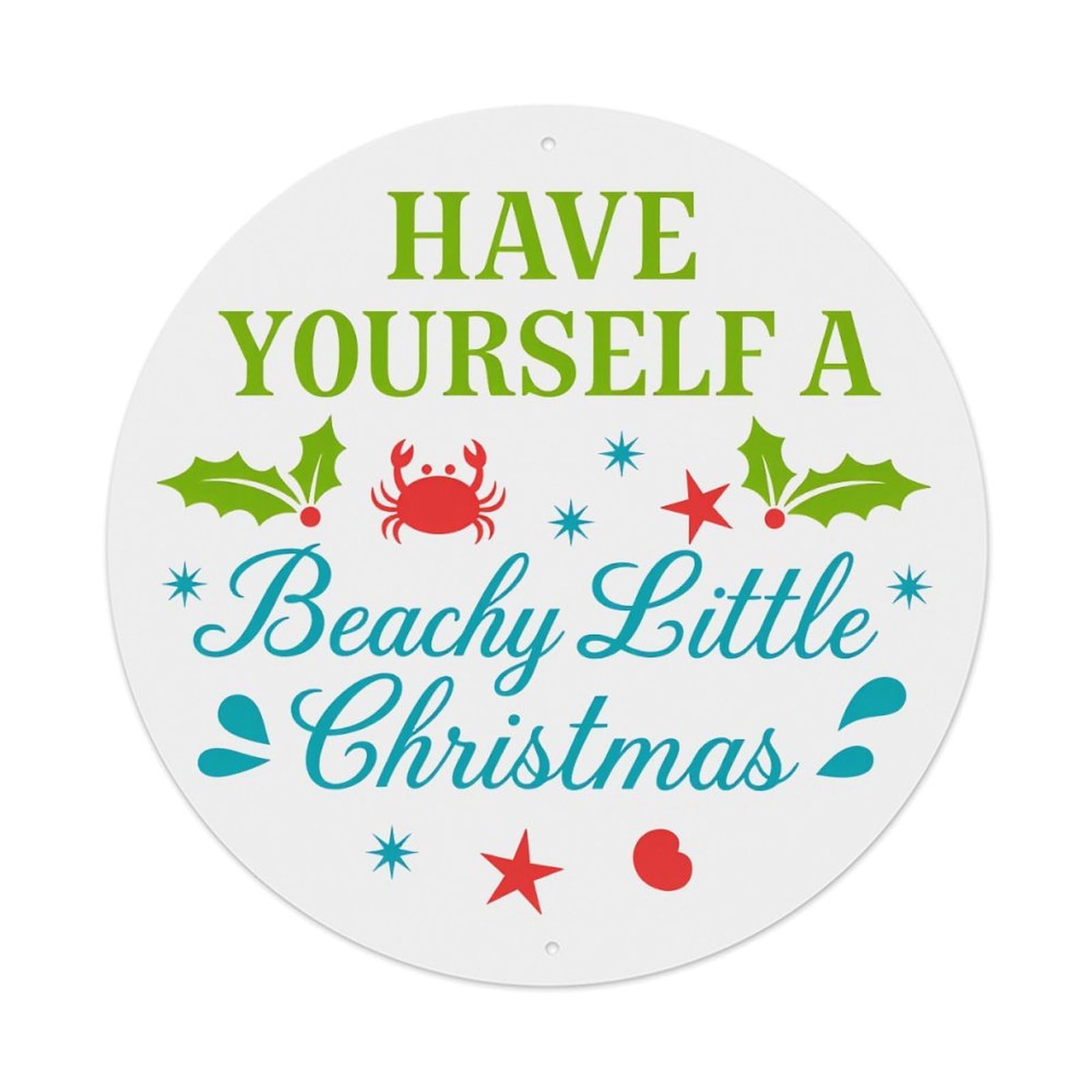 Have Yourself A Beachy Little Christmas Metal Tin Sign Vintage Garden Bedroom Cafe Bar Man Cave Home Wall Decor Metal Poster 8x8 inches