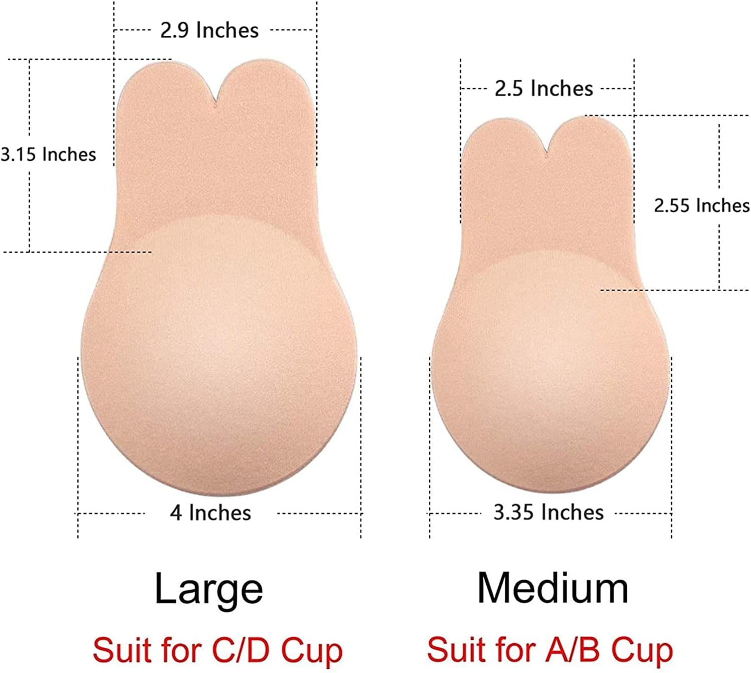 Breast Lift Nipple Covers,Adhesive Bra Instant Breast Lift Silicone Covers Pasties Tape 2 Pairs - Image 5