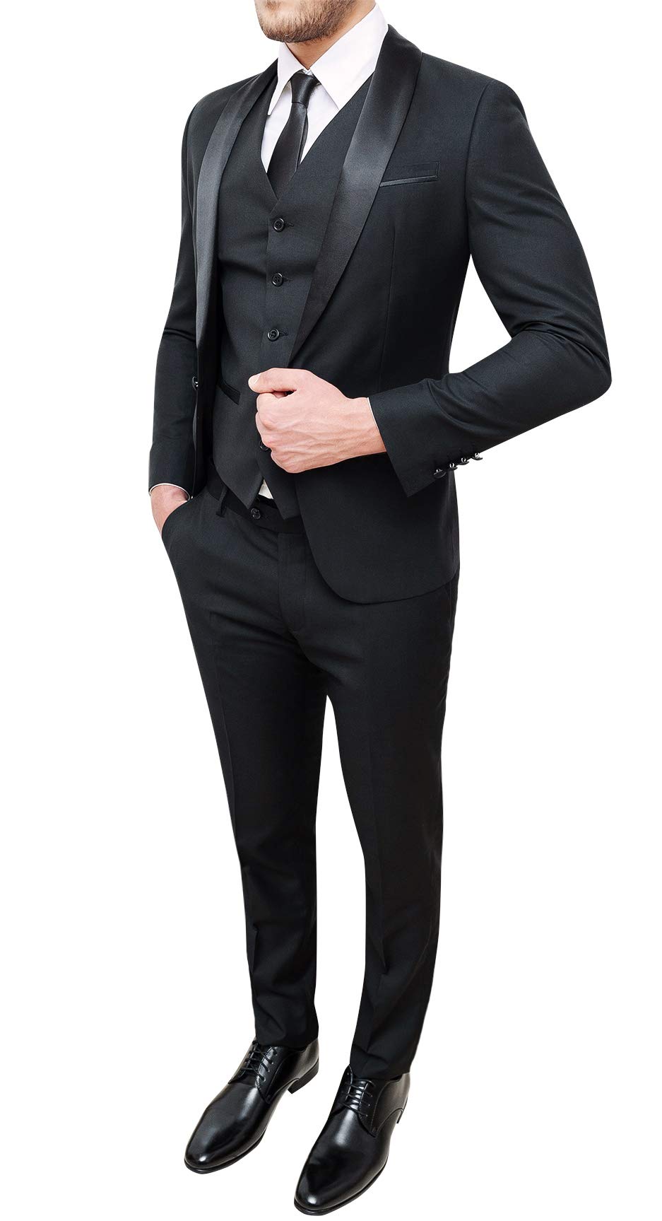 Veste à Paillettes Noire Avec Cravate Ruban - Taille XXL Env. 44" - Marque Klass - Idéale Soirée